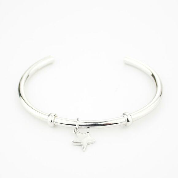Coach Silver Glitter Star Charm Cuff Bracelet - Picture 2 of 6